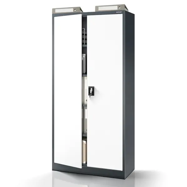 Dulap metalic cu incuietoare JAN H, 900 x 1950 x 400 mm, antracit-alb Dulap metalic cu încuietoare JAN H, 900 x 1950 x 400 mm, antracit-alb