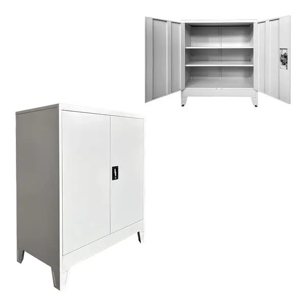 Dulap metalic cu spatiu de depozitare Armon, metal, Gri Deschis, 90x45x100 cm