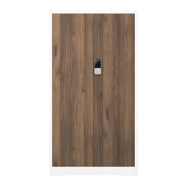 Dulap metalic de birou cu incuietoare cu cifru alb / nuc: Eco Design DANIEL, 900 x 1850 x 400 mm Dulap metalic de birou cu încuietoare cu cod alb, nuc, 900x1850x400 mm: DANIEL Eco Design