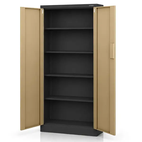 Dulap metalic de birou cu incuietoare cu cifru antracit / nuc: Eco Design DANIEL, 900 x 1850 x 400 mm Dulap metalic de birou cu încuietoare cu cod antracit, nuc, 900x1850x400 mm: DANIEL Eco Design