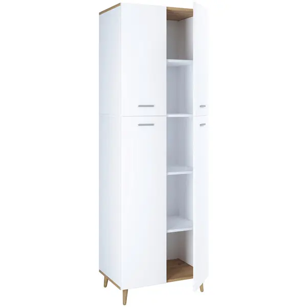 Dulap Multifuncțional, 60/184/39 cm, alb, stejar miere