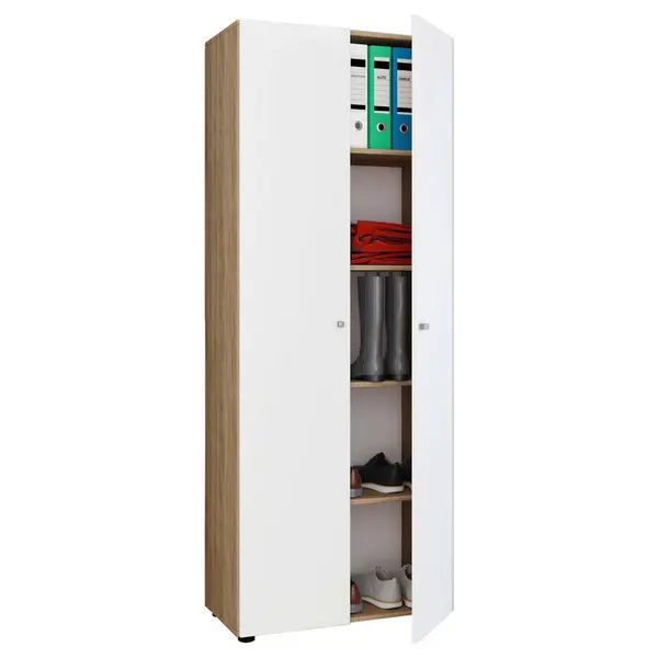 Dulap Multifuncțional, 70/178/39 cm, alb, culoare lemn stejar, stejar Sonoma