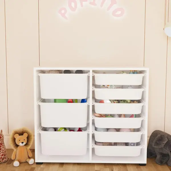 Dulap multifuncțional cu 9 coșuri, 3 nivele, 88,7 x 30 x 85,5 cm