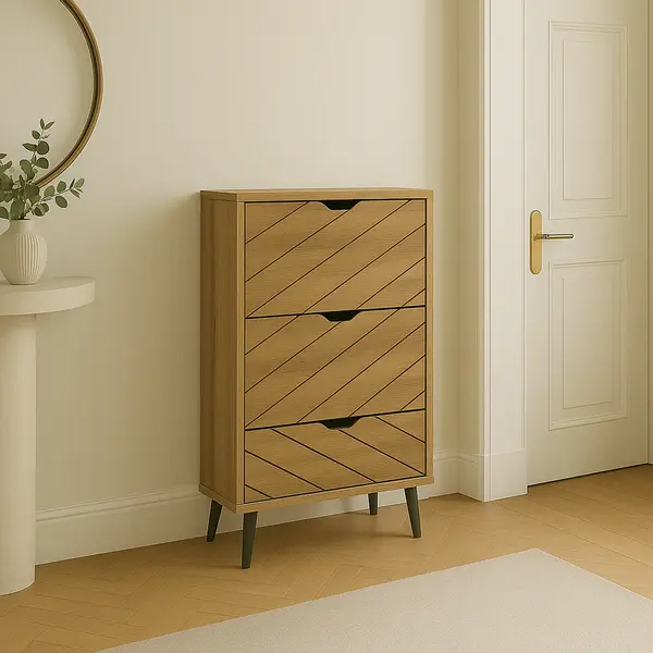 Dulap pantofi Thelma, 10-12 perechi, Sonoma, 60x24x132 cm