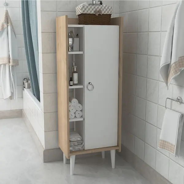 Dulap Pentru Baie LagomoodRuby Oak-Alb