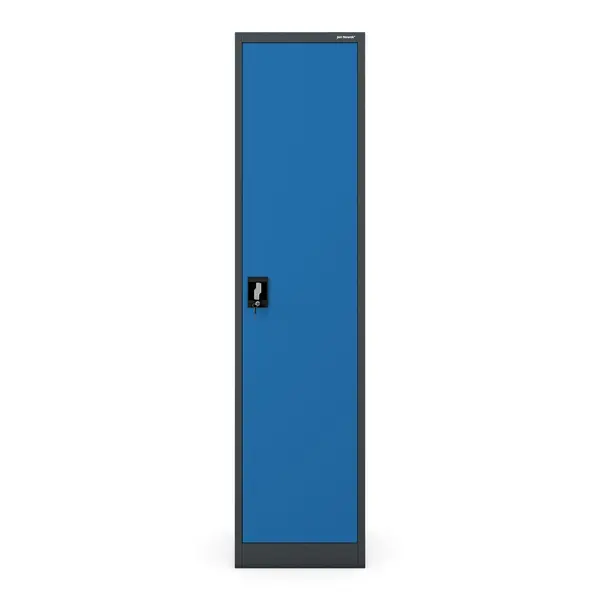 Dulap pentru dosare cu incuietoare antracit-albastru: ALEX 450 x 1850 x 400 mm Dulap cartotecă cu încuietoare pentru dosare antracit-albastru, 450x1850x400 mm: ALEX