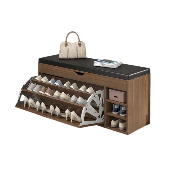 Dulap pentru pantofi cu bancă &ndash; Design modern și elegant, 100x34x50 cm, culoare maro, ideal pentru organizare și confort