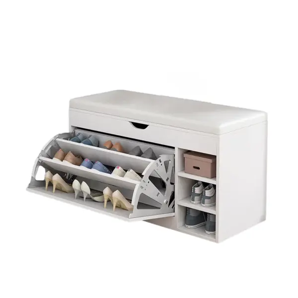 Dulap pentru pantofi cu bancă &ndash; Design modern și elegant, 100x34x50 cm, culoare albă, soluție practică pentru organizare