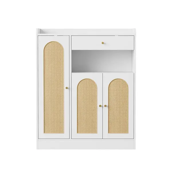 Dulap pentru pantofi din rattan, Culoare naturală | Aosom Romania