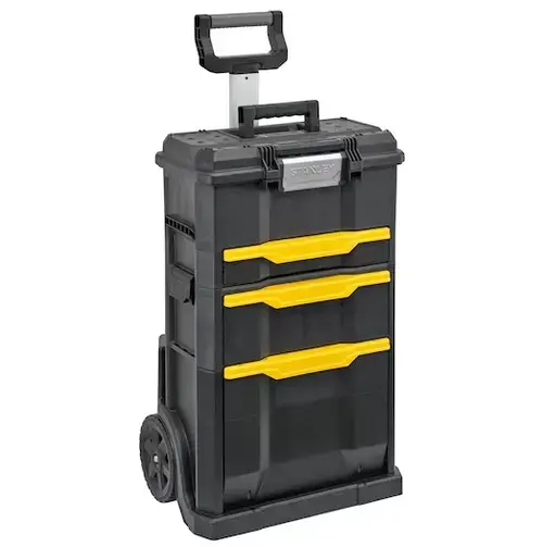 Dulap pentru scule mobil Stanley STST1-70344, 77.8 x 48.8 x 34.8 cm, 2 roti, cutii detasabile (Galben/Negru)