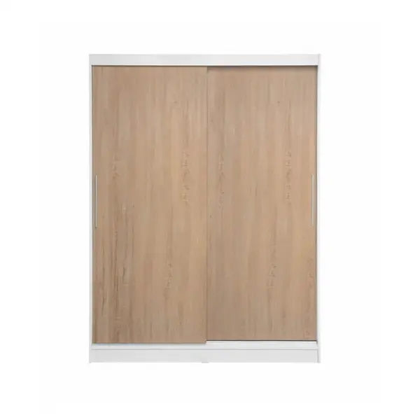 Dulap RODOS 01, usi glisante, corp alb + usi sonoma, 150x60x200 cm