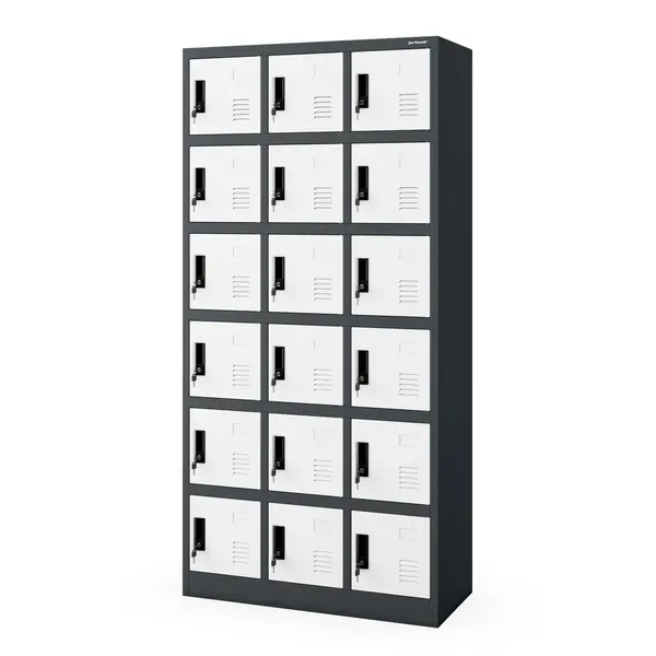 Dulap social cu dulapuri KAROL, 900 x 1850 x 400 mm, antracit-alb Dulap social cu dulapuri KAROL, 900 x 1850 x 400 mm, antracit-alb
