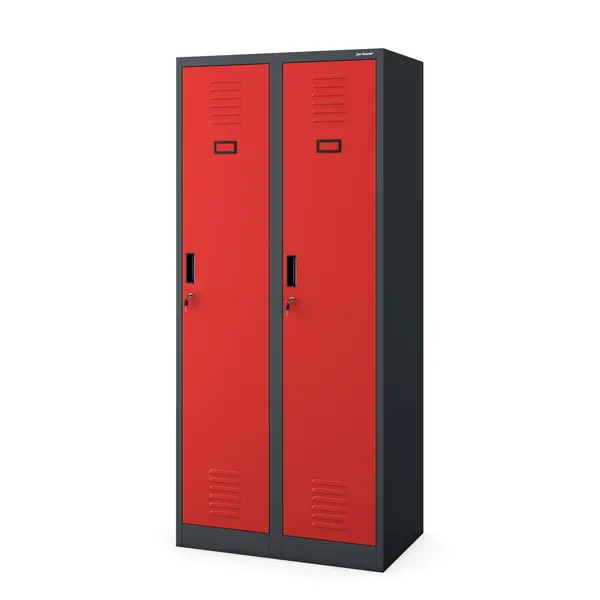Dulap social cu patru compartimente KACPER, 800 x 1800 x 500 mm, rosu-antracit Dulap social cu patru compartimente KACPER, 800 x 1800 x 500 mm, roșu-antracit
