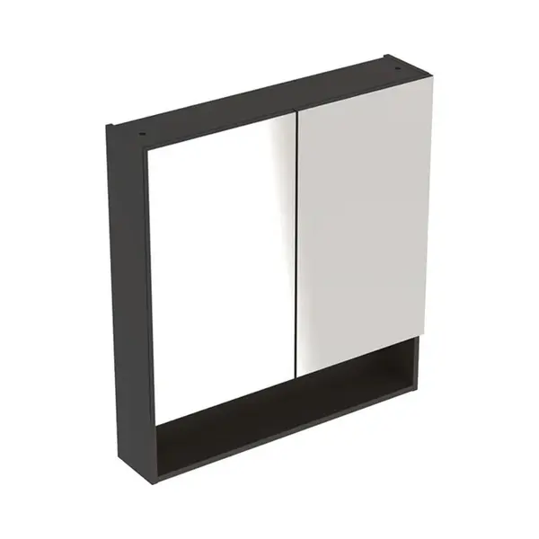 Dulap suspendat cu oglinda Geberit Selnova Square, 60 cm, gri inchis mat