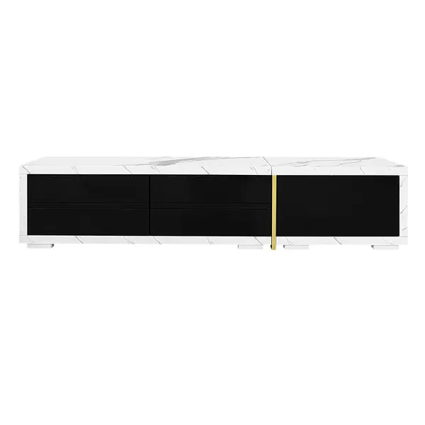 Dulap TV rotativ, Lungime variabilă, 140-260x40x30 cm, Alb+Negru