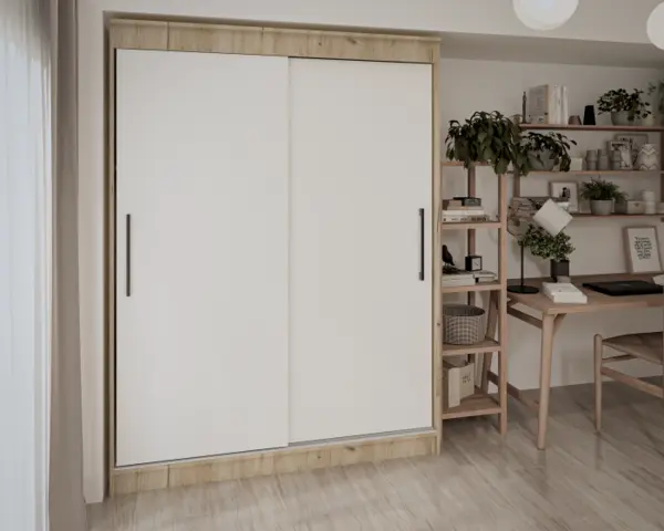 Dulap UC MP1, 150x60x200 cm, Stejar K002 Alb