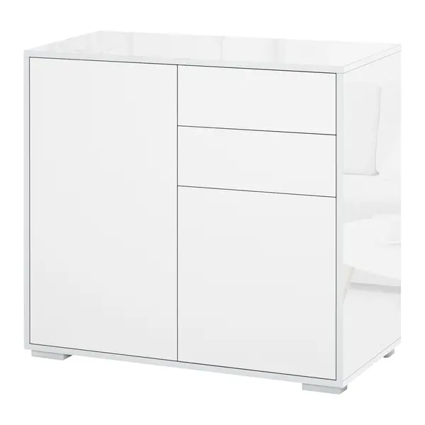 Dulapior cu sertare si 2 Dulapioare cu polite reglabile, Deschidere prin Presiune 79x36x74cm HOMCOM | Aosom Romania