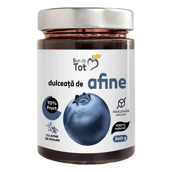 Dulceata de Afine fara Zahar, 360 g, Bun de Tot