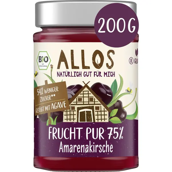 Dulceata de cirese amare cu sirop de agave fara gluten, eco - 200 g