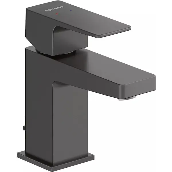 Duravit Baterie lavoar Duravit Manhattan MH1010001046, marime S, cartus ceramic, monocomanda, set evacuare cu tija, 138 mm, ventil, Negru mat