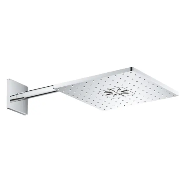Dus fix Grohe, cu brat 430mm, RSH SmartActive 310 headshower set, patrata, 2 jeturi, montare pe perete, crom