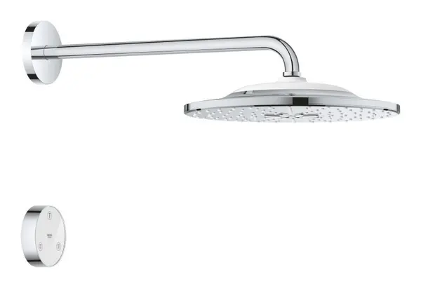 Dus fix Grohe Rainshower SmartConnect 130 26640000, 1/2 inch, universal, telecomanda Wireless , 310 mm, 3 pulverizari, Crom