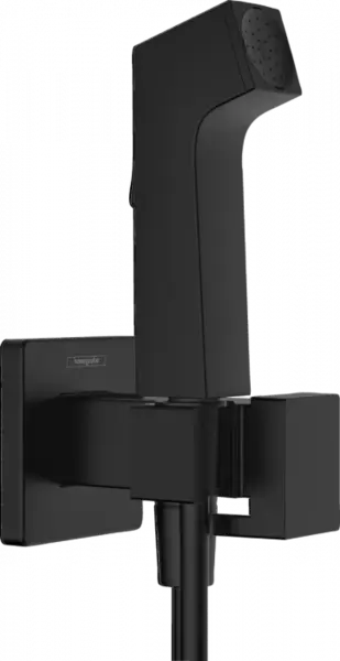 Dus igienic cu para , suport si furtun 125 cm, negru mat Hansgrohe E Smart