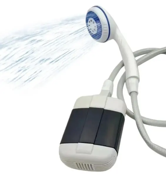 Dus portabil de camping cu robinet incorporat USB pentru interior/exterior
