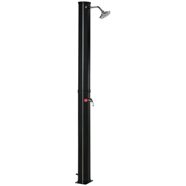 Dus Solar de Gradina Outsunny Incalzit 55° pentru Exterior, 35L cu Mixer, Negru | Aosom Romania