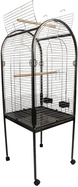 DUVO+ Volieră Junior xxlight Chrome pentru papagali mari, 55x55x130cm