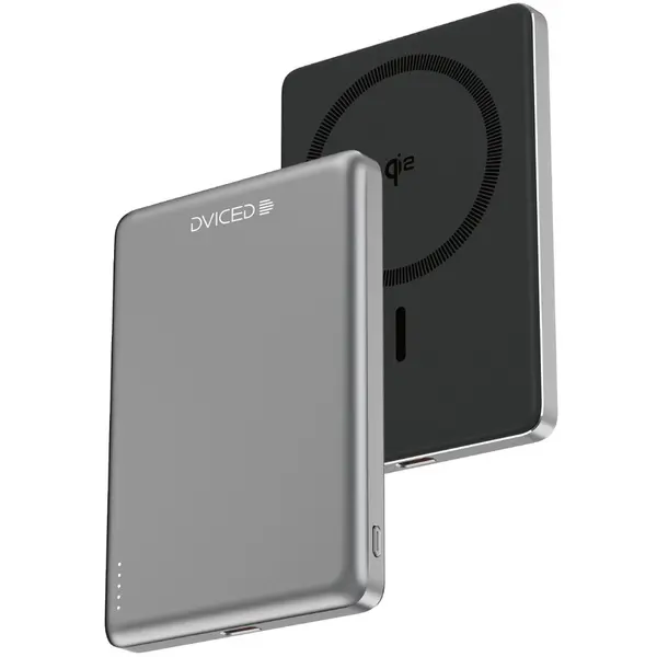 Dviced Acumulator extern Dviced DV400007 Qi2 Ultrathin, Wireless, 15 W, MagSafe, 5000mAh (Negru/Gri)