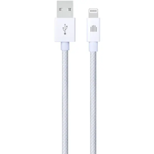 Dviced Cablu Dviced Cable USB-A to Lightning Nylon Textile, USB-A la Lightning, 1.25m, Alb, Incarcare 2.4A, Transfer date 480 Mbps