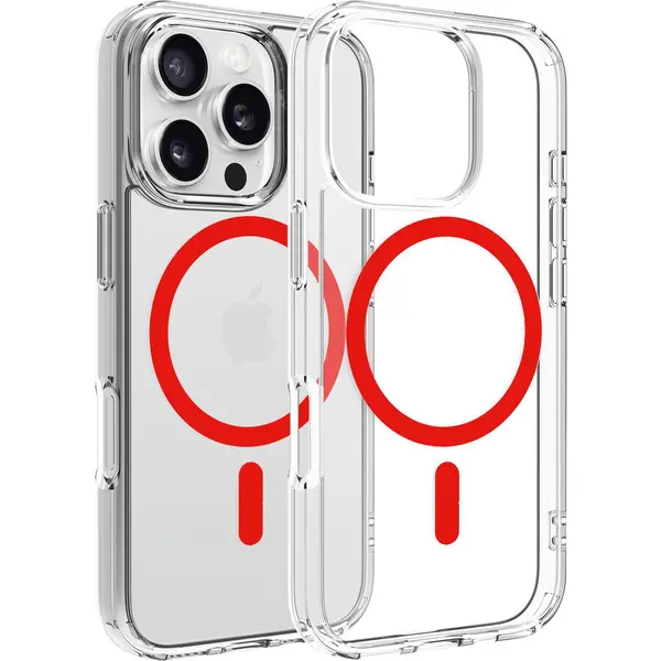 Dviced Dviced Magsafe iPhone 16 Pro clear case - Red