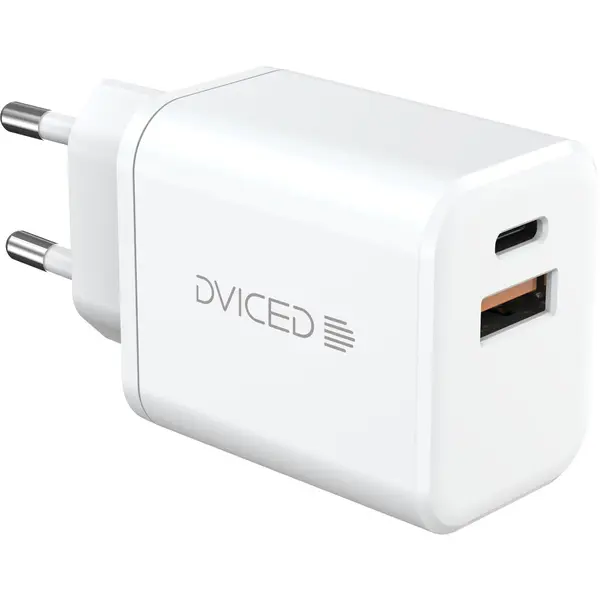 Dviced Dviced Wall charger 35W GaN 1 USB-A, 1 USB-C EU w cable - White