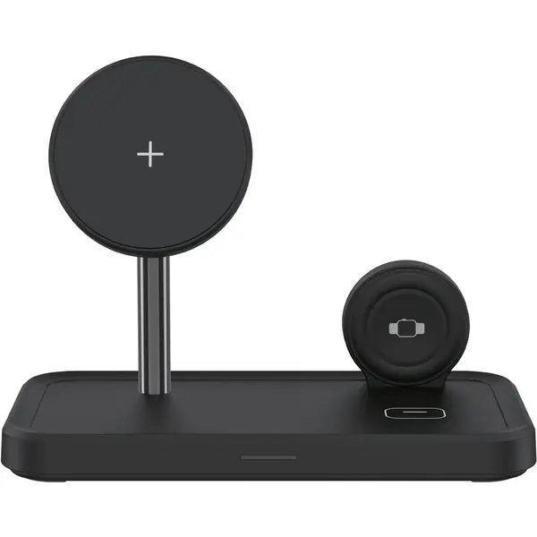 Dviced Incarcator wireless Dviced 3-in-1 DV230005, 15 W, Magnetic, Cablu USB-C 1.25m, Incarcator 30 W inclus, Negru
