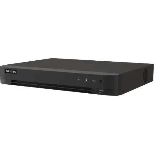 DVR 16 canale, AcuSense, Hikvision iDS-7216HUHI-M2/X/4A+16/4, 8MP, Audio prin coaxial, alarma 16 IN/4 OUT, 2 x SATA