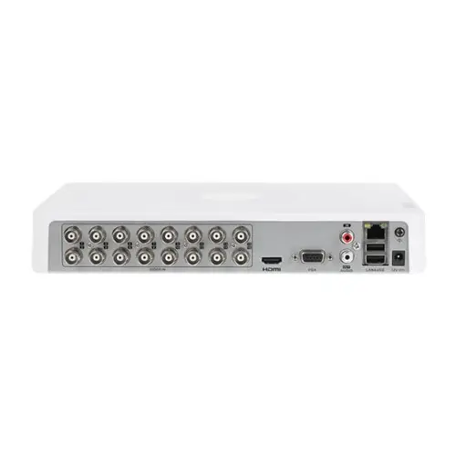 DVR Hikvision 16 canale video 1080p, 2 canale IP 5MP, Compresie H.265 Pro+, Intrari audio HDTVI, Iesiri HDMI/VGA, Stocare 10TB - DS-7116HGHI-K1(S)