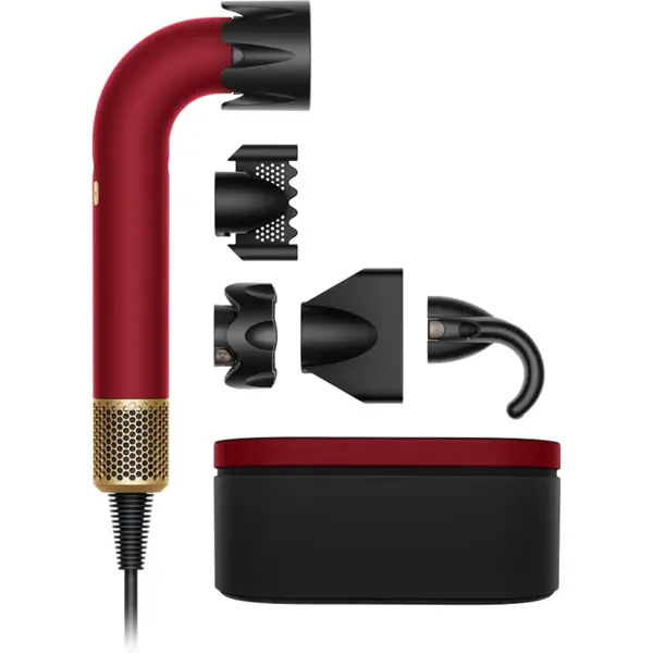 Dyson Supersonic r HD17 T1/T2 Red Velvet/Gold uscător de păr profesional, cu ionizator Straight + Wavy 1 buc