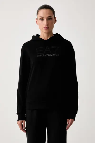 EA7 Emporio Armani hanorac cu glugă pentru femei cu bumbac