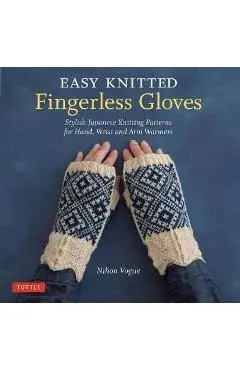 Easy Knitted Fingerless Gloves - Nihon Vogue
