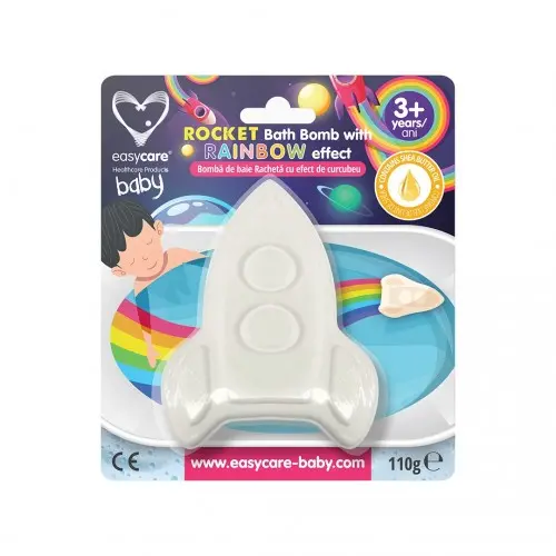 Easycare baby bomba de baie racheta cu efect de curcubeu, 110g Zephyr Labs