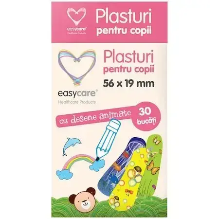 EasyCare plasturi copii cu figurine 56 mm x 19 mm 30 bucati