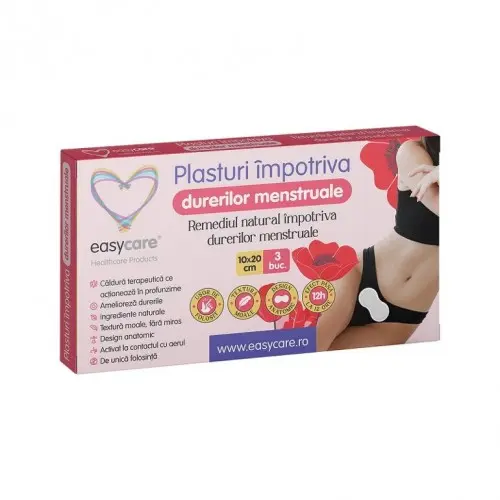 Easycare plasturi impotriva durerilor menstruale, 10 20cm x 3 bucati (EASY00259) Zephyr Labs