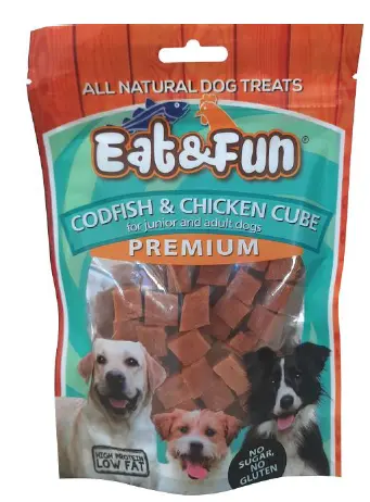 Eat&Fun Recompense Caini Pui Si Cod Sandwich 100 g