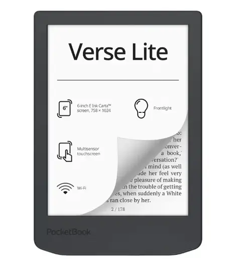 eBookReader PocketBook Verse Lite, Ecran E-Ink Carta 6inch, Dual-Core 512MB, 8GB Flash, Wi-Fi (Gri)