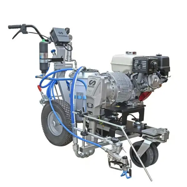 Echipament airless pentru trasat marcaje rutiere Larius Dragon, autopropulsat cu secventiator de linii - 6,5 l/min, rezervor Gravity 50lt