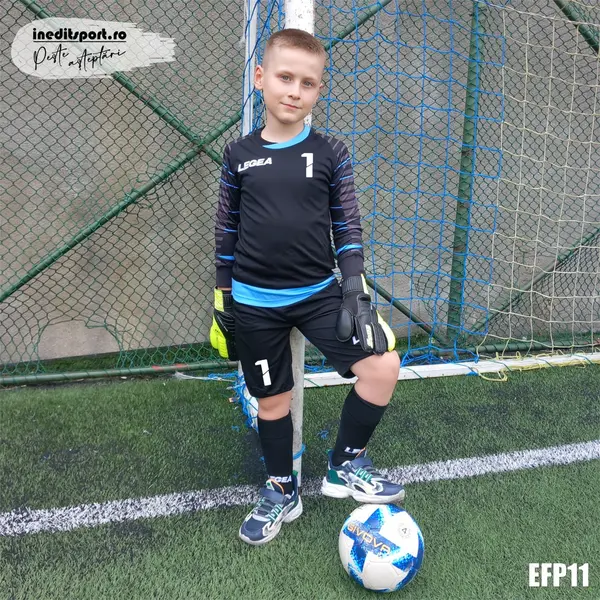 Echipament fotbal copii KIT REIMS personalizabil EFP11 3XS, Albastru-Negru
