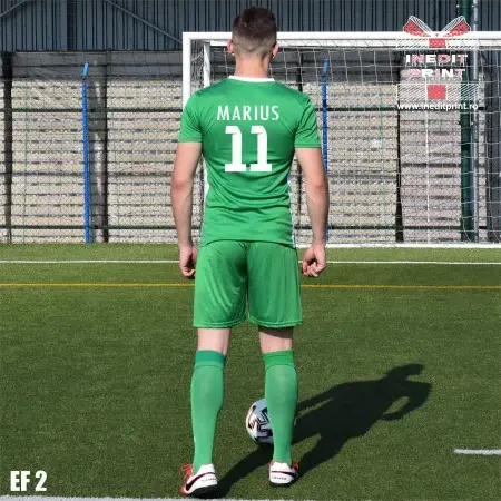 Echipament fotbal copii si adulti EF2 S, Tricou și șort verde
