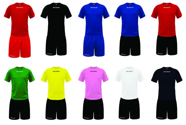 Echipament fotbal copii si adulti personalizat GIVOVA EF4 Tricou si sort negru, L