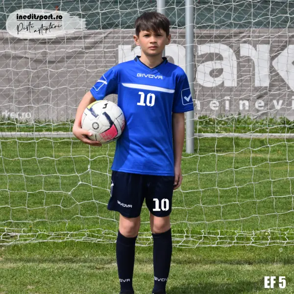 Echipament fotbal copii si adulti personalizat GIVOVA EF5 L, Tricou albastru, sort bleumarin